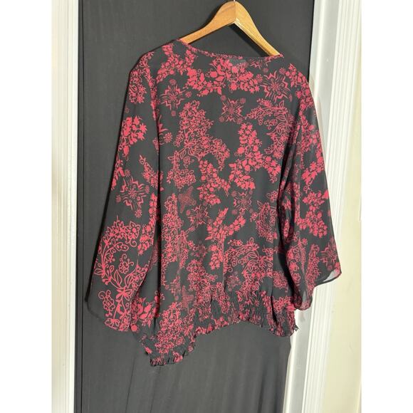 Studio 1940 Women's Red And Black Blouse vamp whimsigoth fairy plus 26 28 - Picture 7 of 9